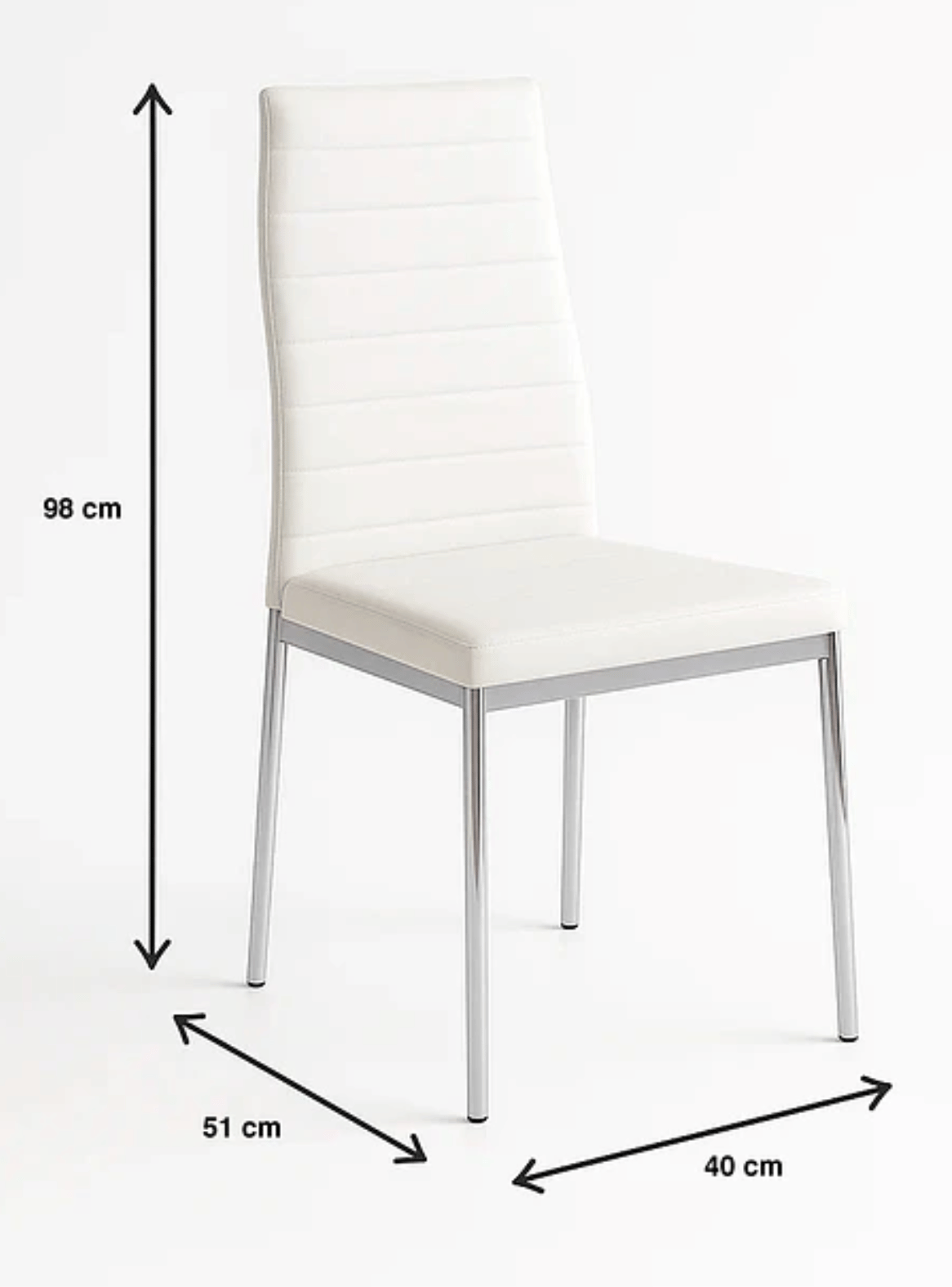 Pack 4 Sillas de Comedor Ecocuero con patas cromadas - Dining Liana-2