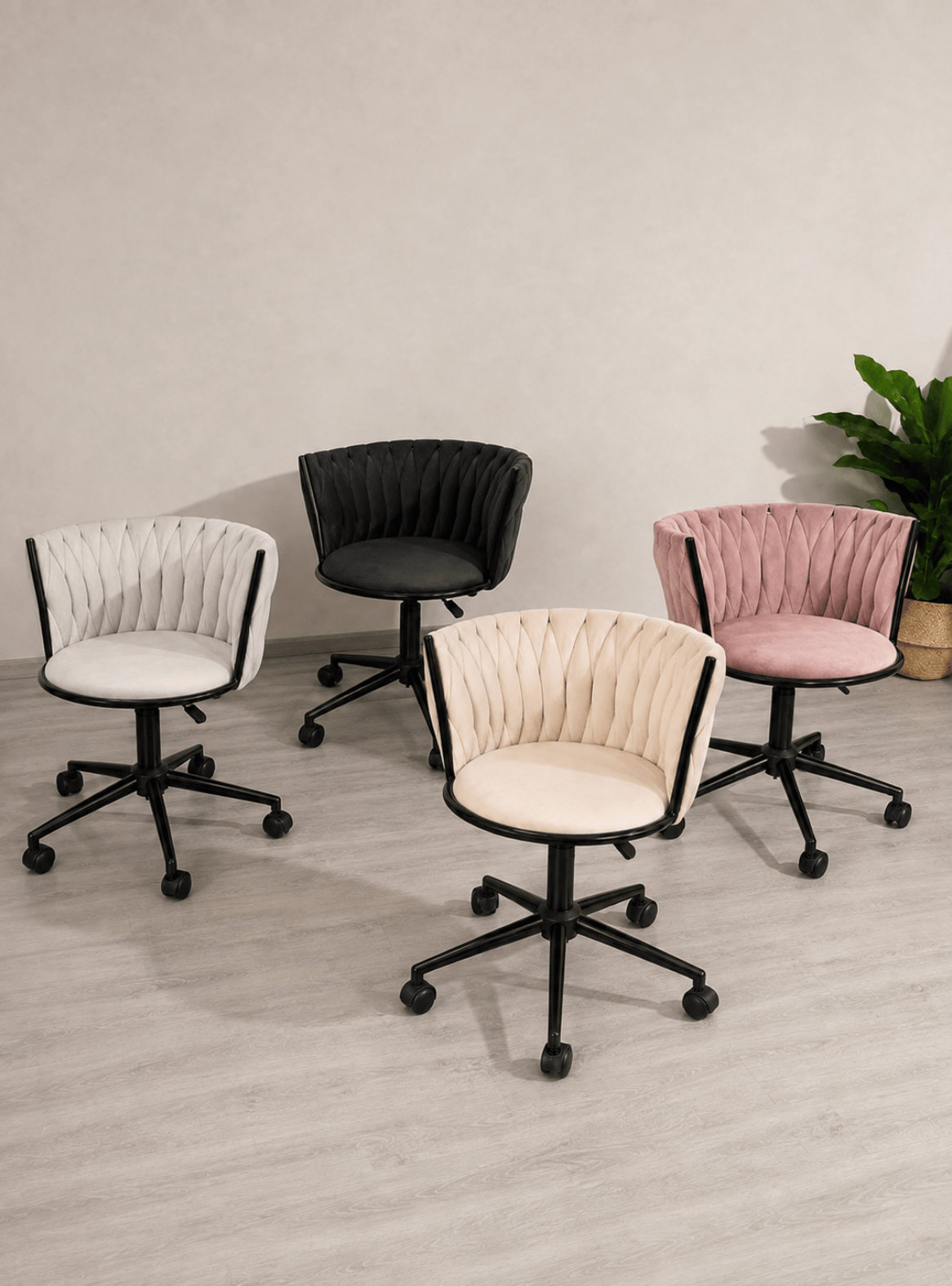 Silla de Escritorio Queen Giratoria 360 Altura Regulable con Ruedas y Base Negra-2