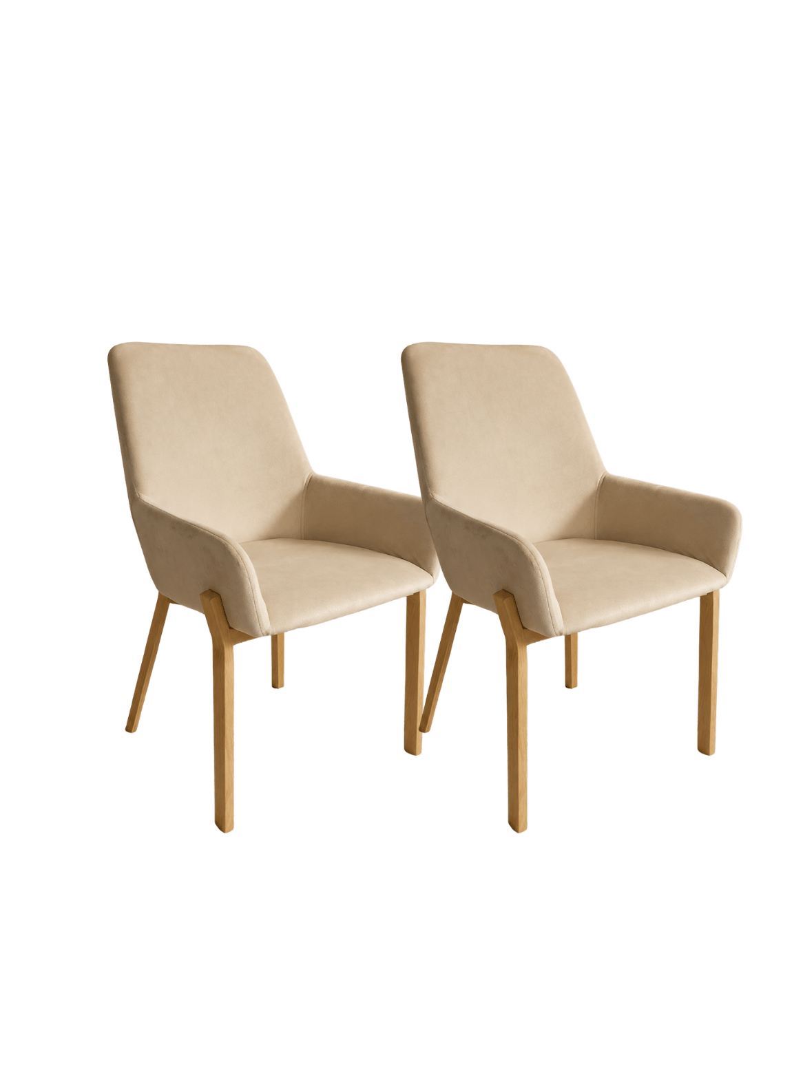 Pack 2 Sitial Poltrona Oporto de Felpa con Patas de Madera para Living Dormitorio u Oficina-0