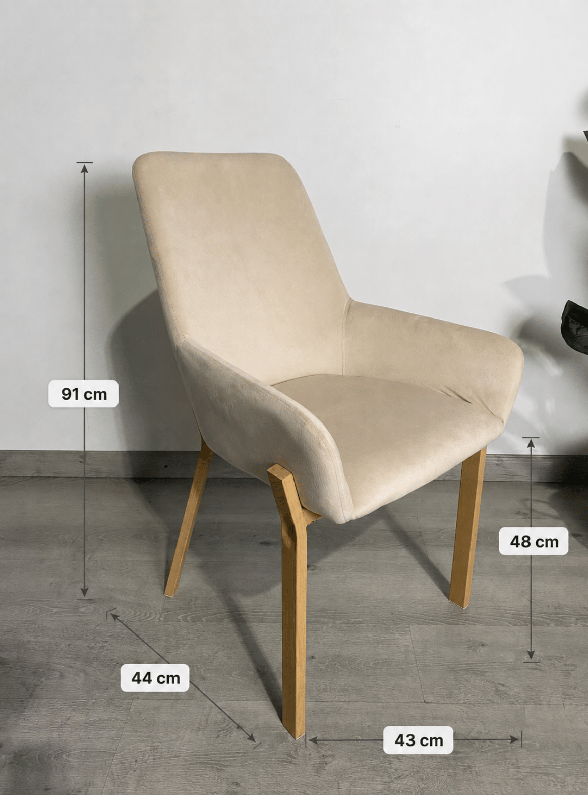 Pack 2 Sitial Poltrona Oporto de Felpa con Patas de Madera para Living Dormitorio u Oficina-2