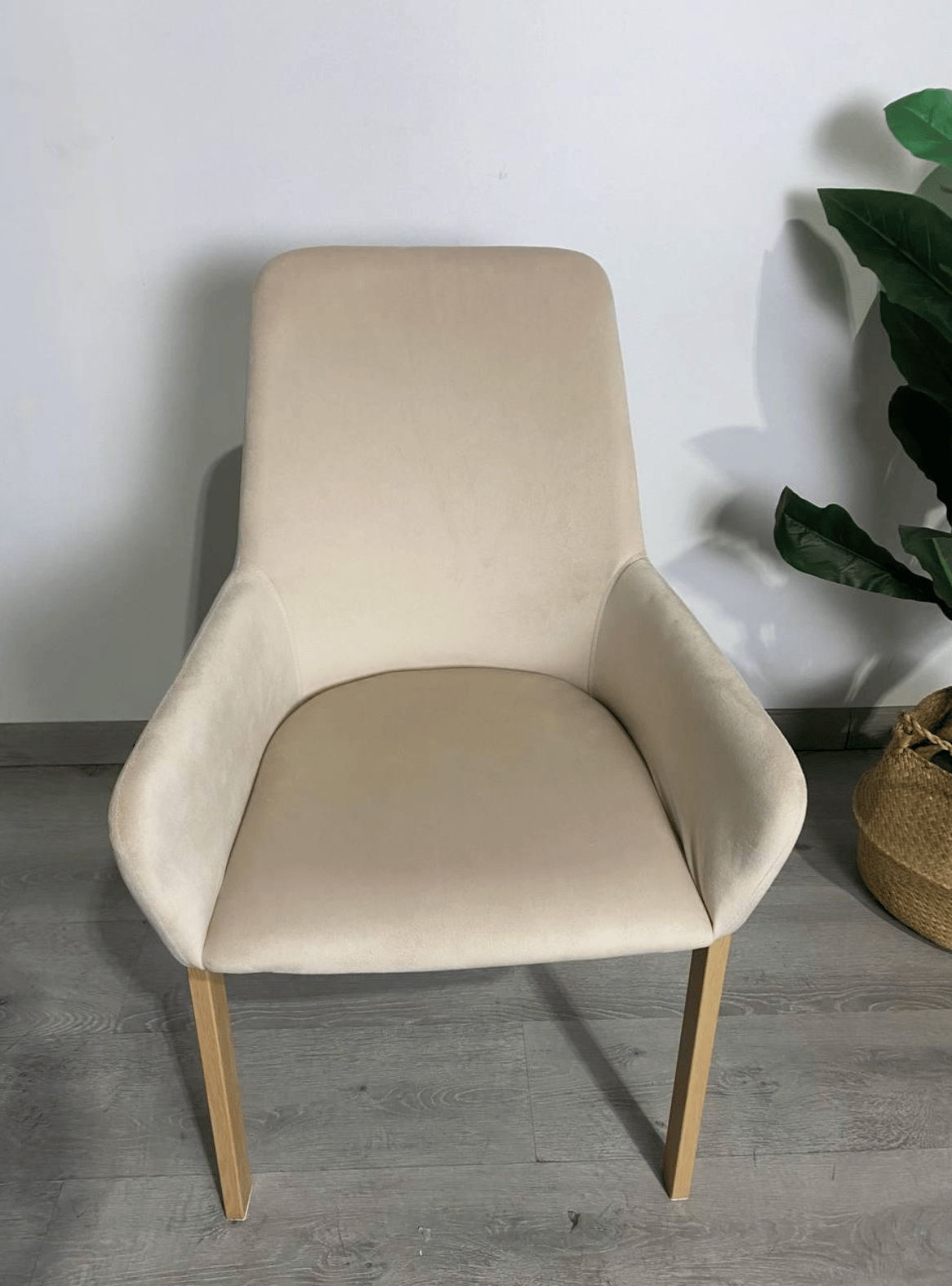 Pack 2 Sitial Poltrona Oporto de Felpa con Patas de Madera para Living Dormitorio u Oficina-6