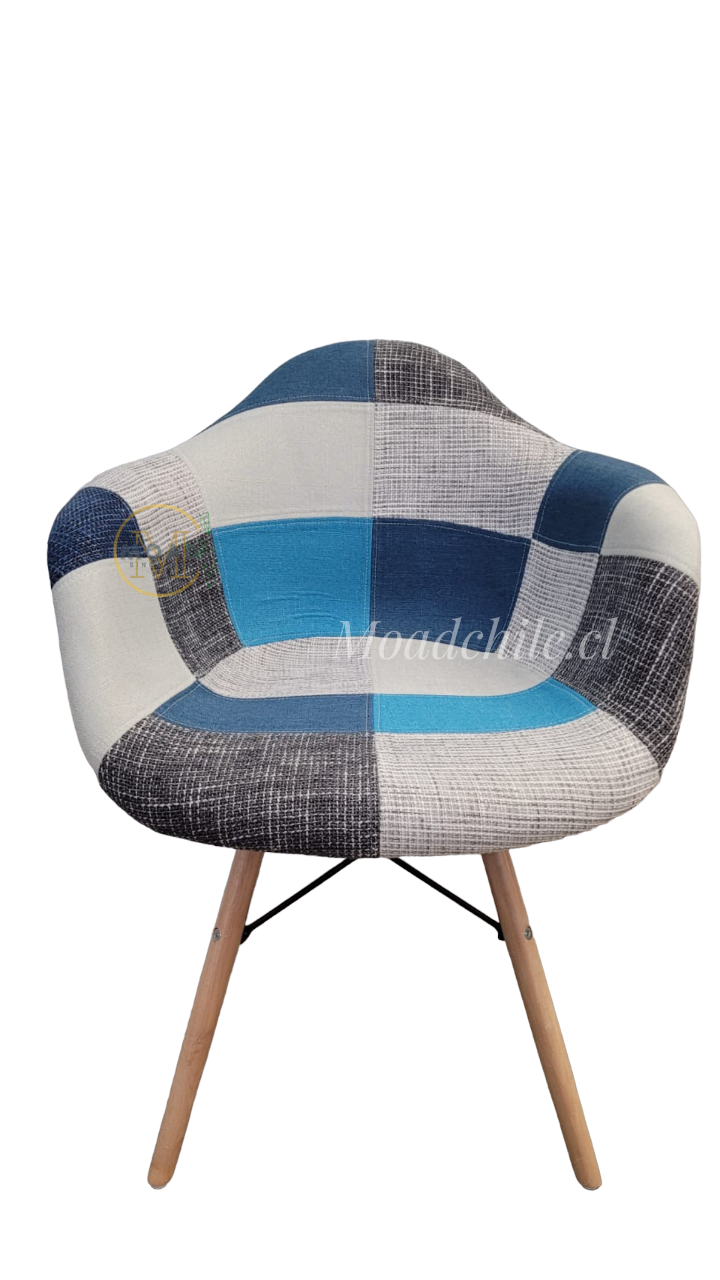 Butaca Eames Patchwork Azul-0