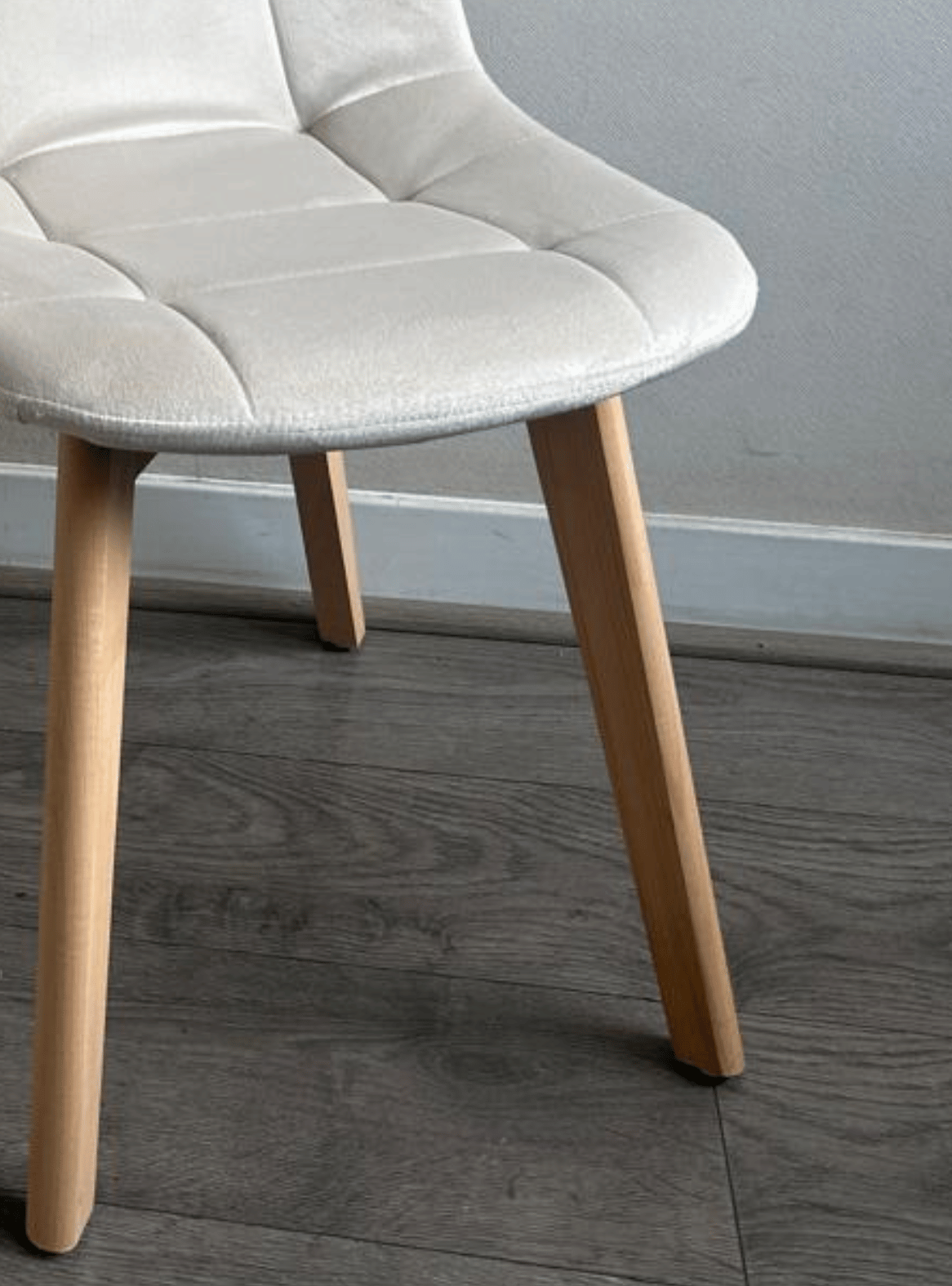Silla de Comedor Capitone Terciopelo Felpa Acolchada con Patas de Madera Estilo Nordico-8
