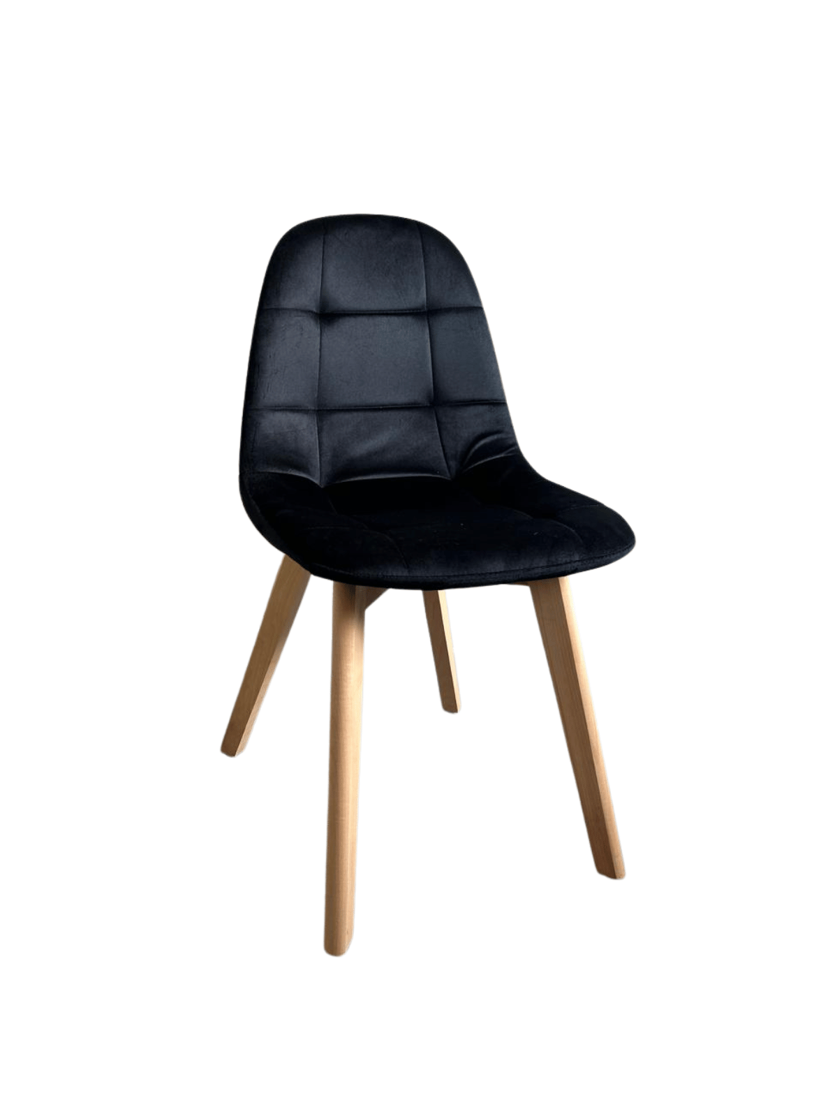 Silla de Comedor Capitone Terciopelo Felpa Acolchada con Patas de Madera Estilo Nordico-0