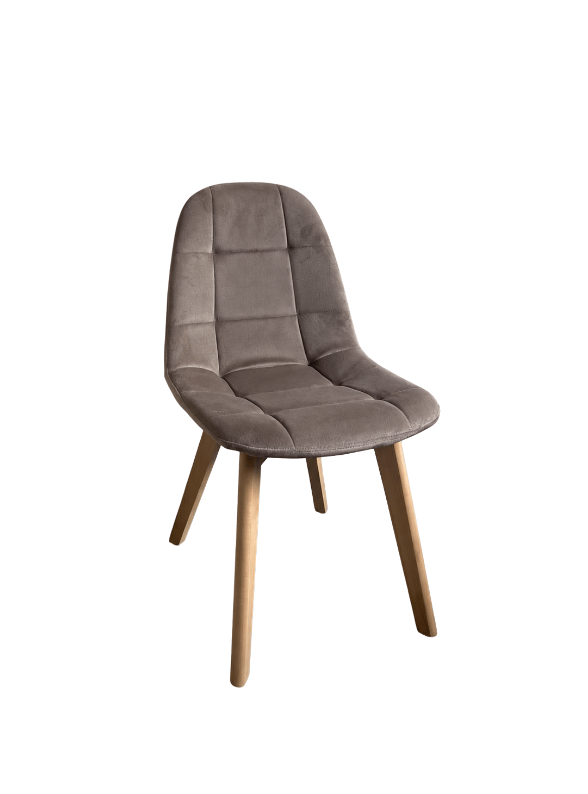 Silla de Comedor Capitone Terciopelo Felpa Acolchada con Patas de Madera Estilo Nordico-0