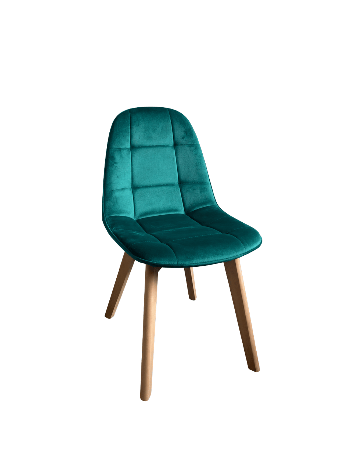 Silla de Comedor Capitone Terciopelo Felpa Acolchada con Patas de Madera Estilo Nordico-0