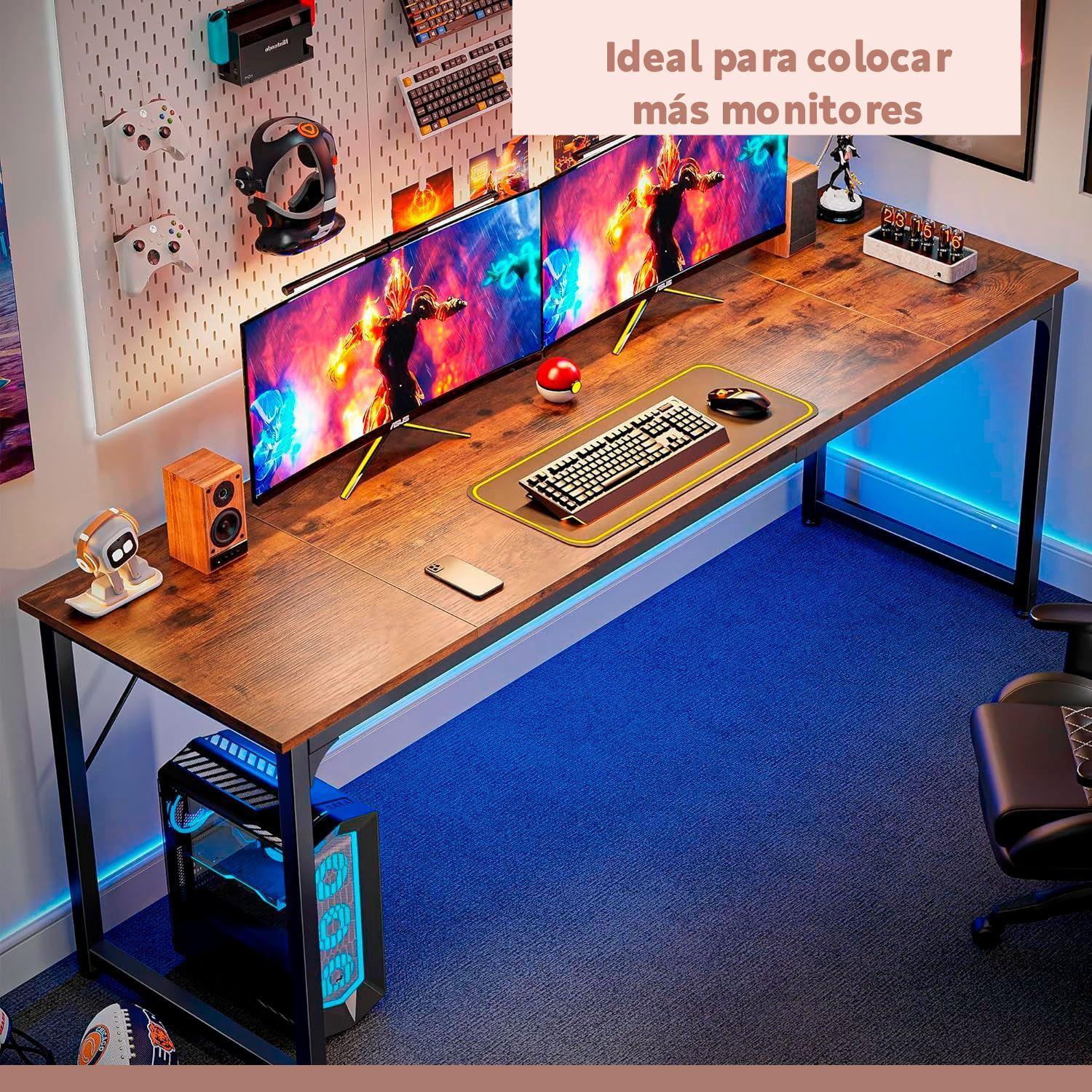 Escritorio Gamer Grande de 200 cm para PC y Múltiples Monitores - XL-1