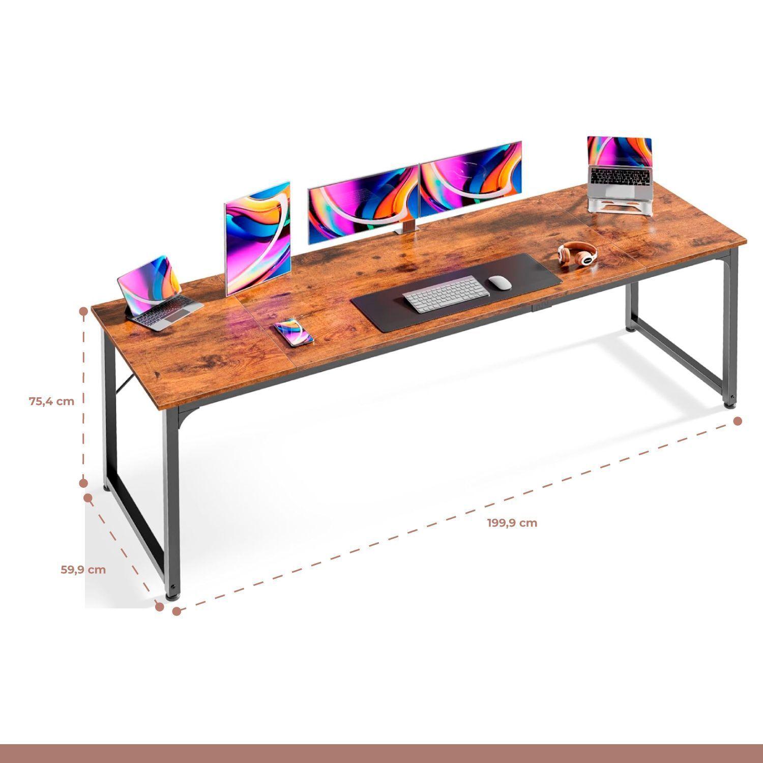 Escritorio Gamer Grande de 200 cm para PC y Múltiples Monitores - XL-2
