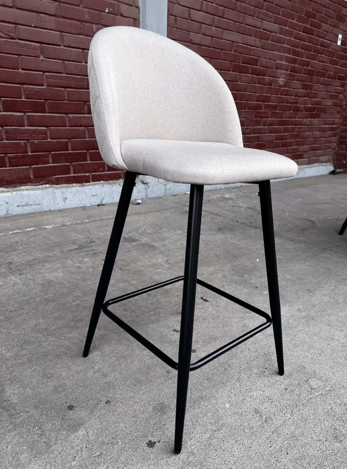 Pack 2 Taburetes Silla Bar Tapizado en Lino con Respaldo para Isla de Cocina 64 cm Tokio-6