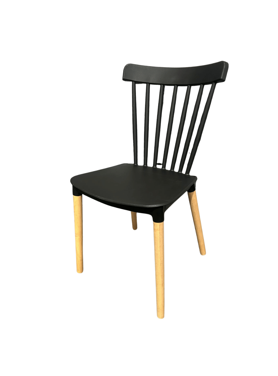 Silla de Comedor Windsor Nórdica de Polipropileno con Patas de Madera-0