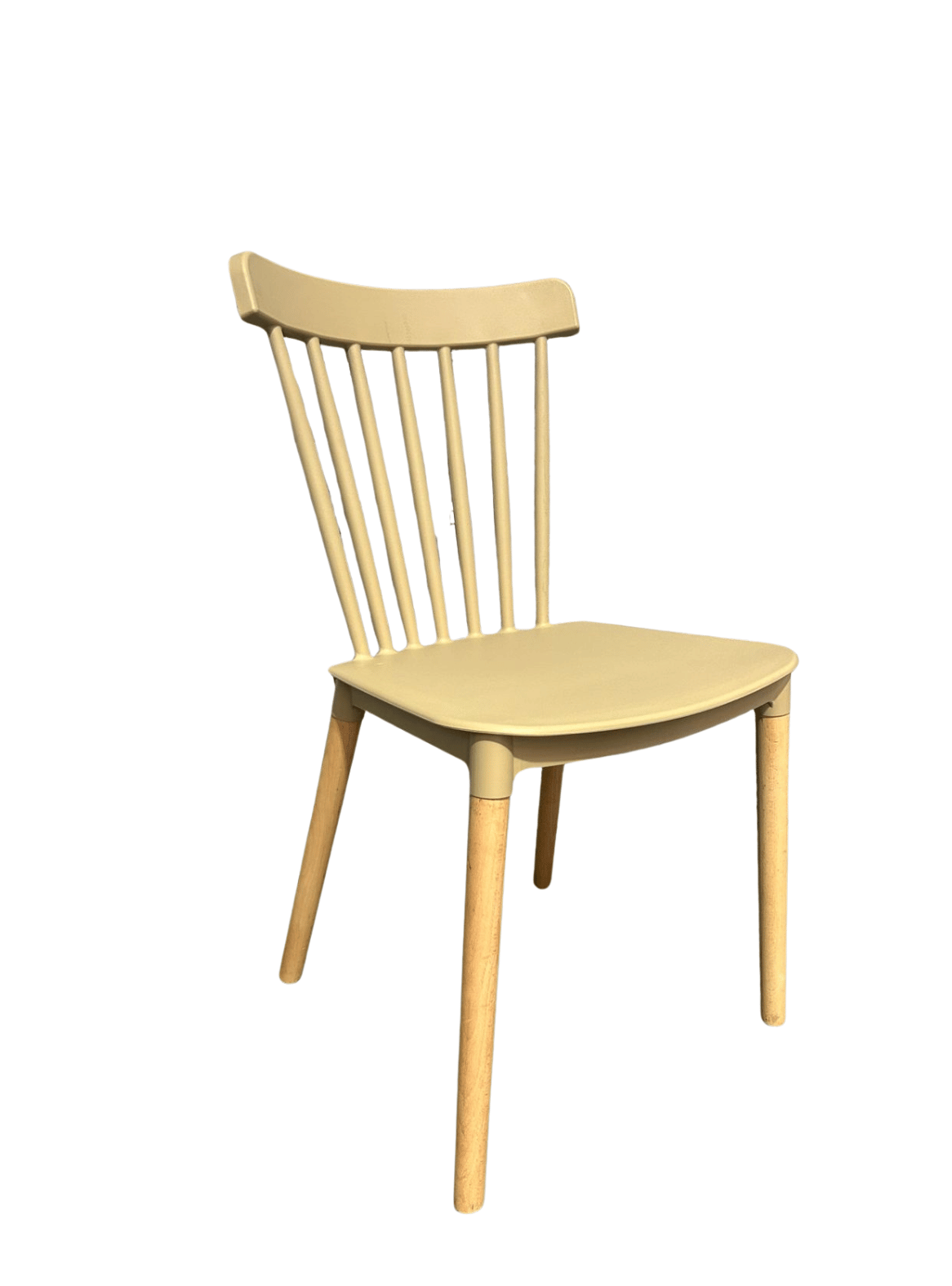 Silla de Comedor Windsor Nórdica de Polipropileno con Patas de Madera-0