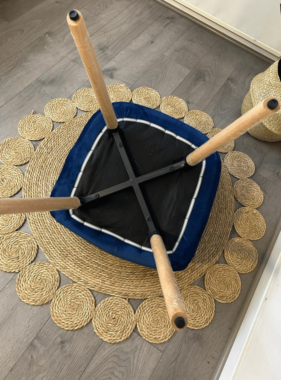  Sitial Poltrona de Terciopelo con Pata de Madera para Living Comedor Diamond-5