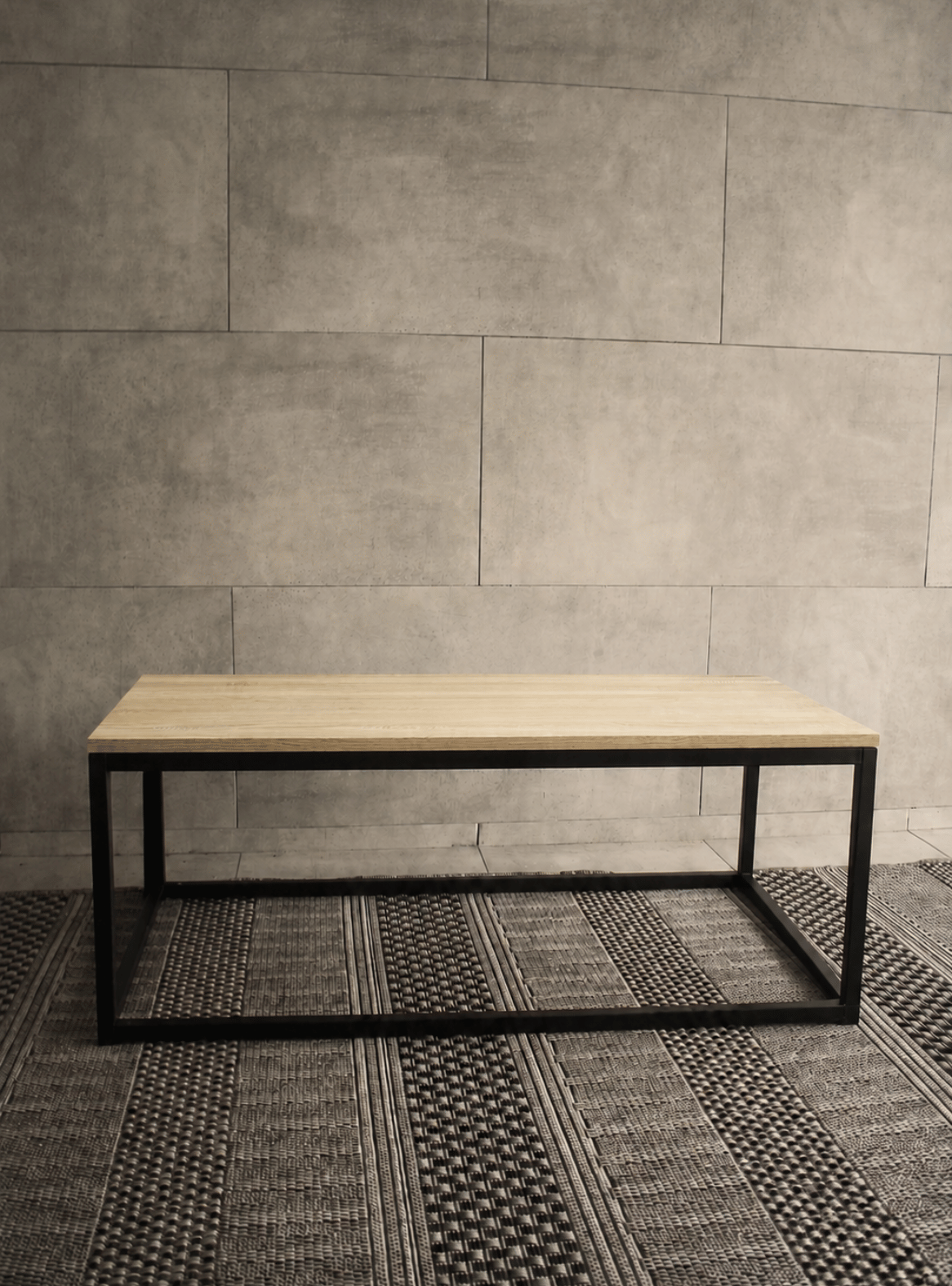 Mesa de Centro de madera Rectagular con patas metalicas negras Texas industrial-2