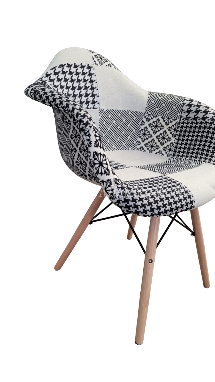 Butaca Eames Patchwork Negra-3