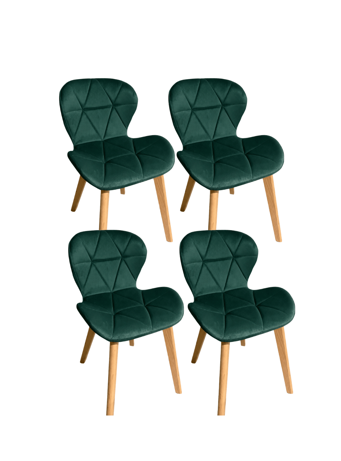 Pack 4 Sillas de Comedor Mariposa Tapizada en Felpa Terciopelo Nordico con patas de madera-0