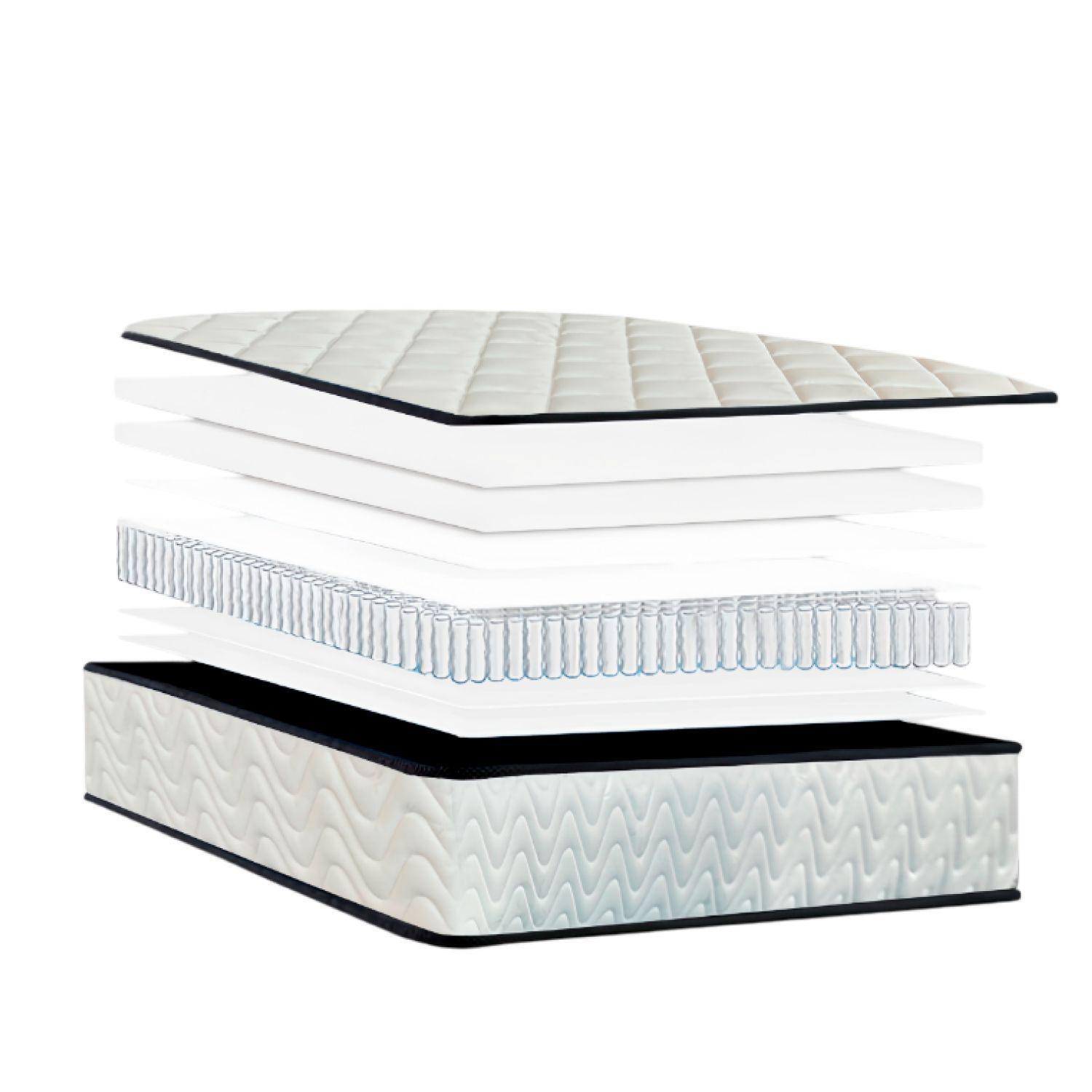 Colchón 25 cm Espuma Resortes Pocket Spring 1 Plaza-2
