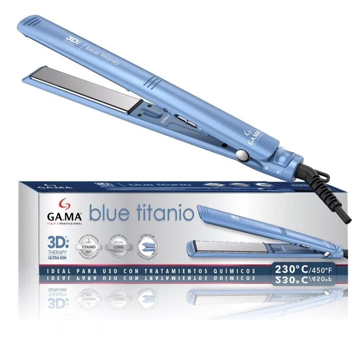 Plancha Alisadora Gama Elegance Blue Titanio 3d-3