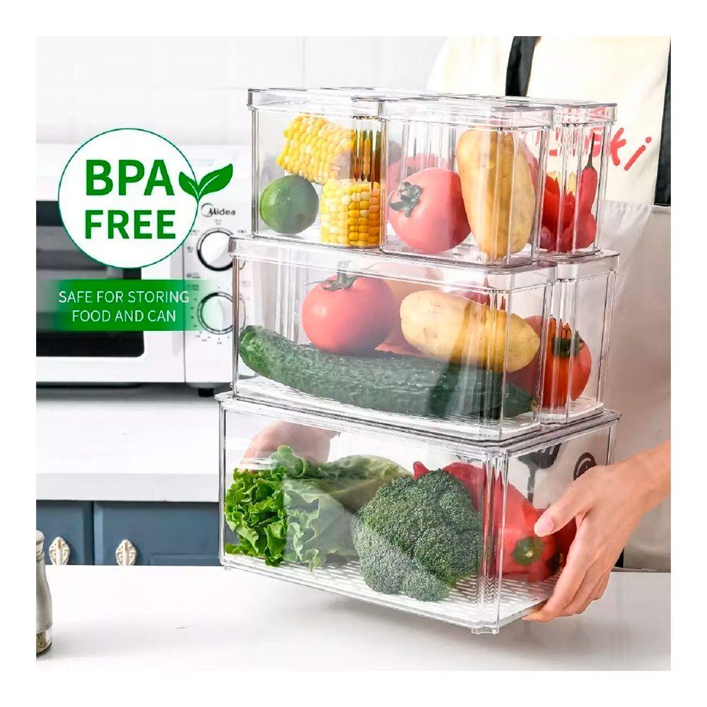 Organizador Refrigerador Cocina Set 7 Contenedores Con Tapa-3