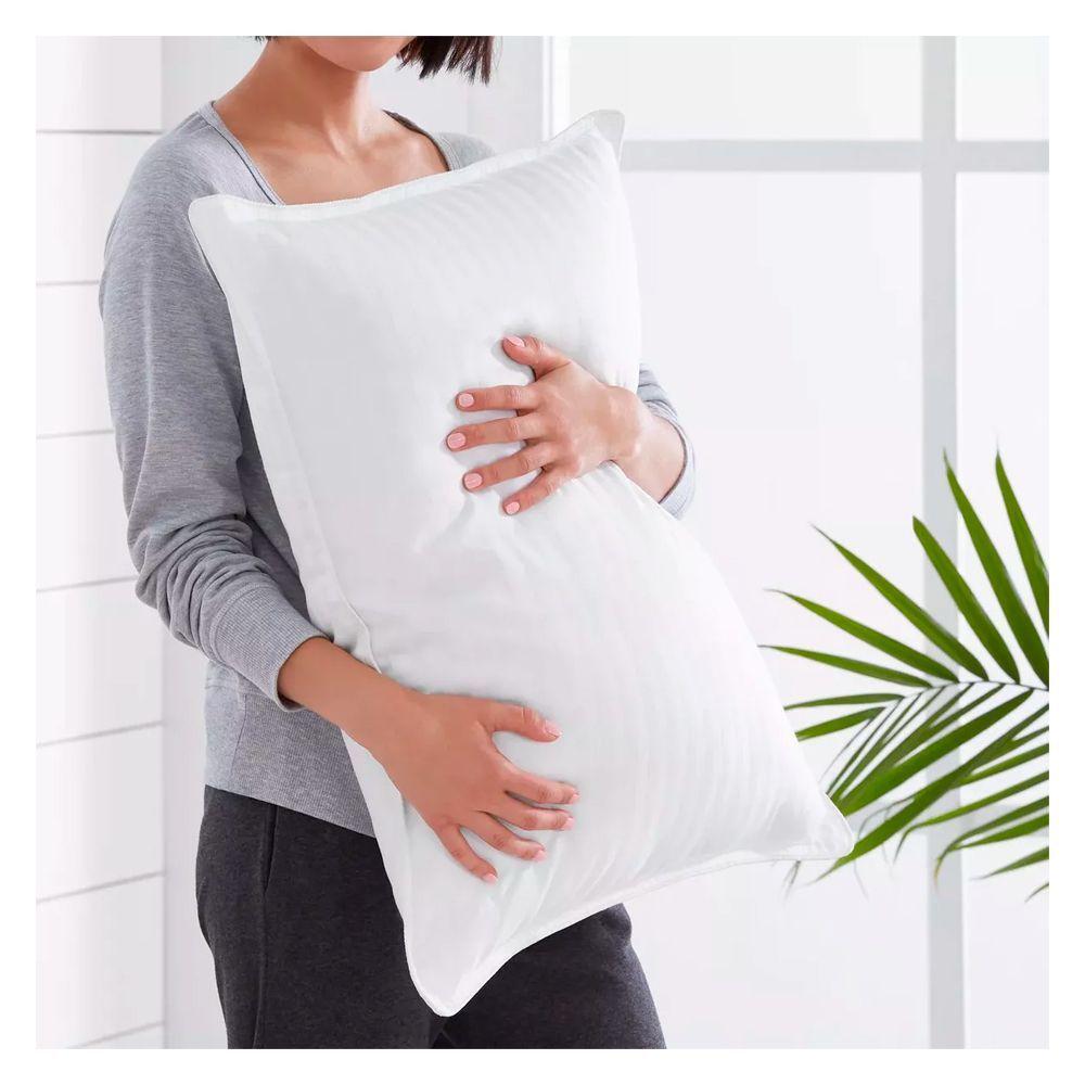 Almohadas 50x70 Cm Set 2 Unidades Firme Antiacaros  Color Blanco-2