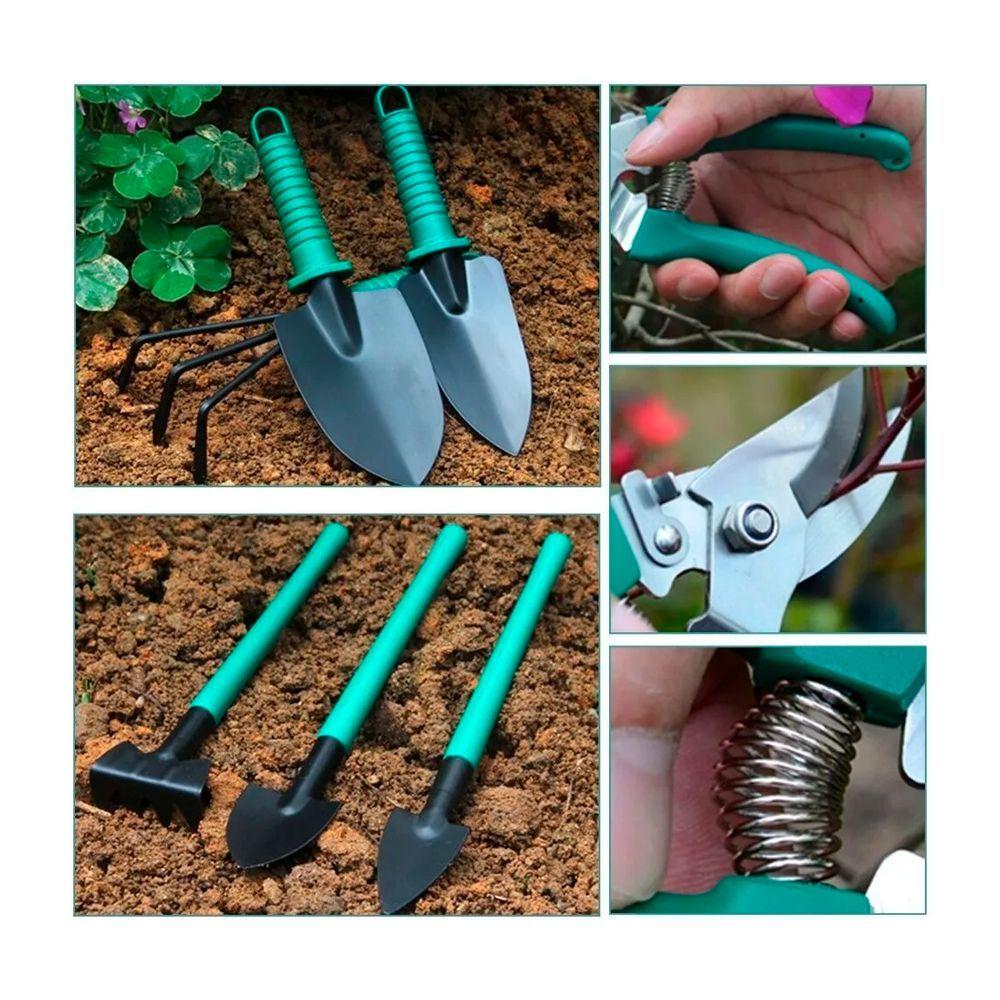Kit Herramientas Jardinería Acero Rastrillo Tijera Podar-2