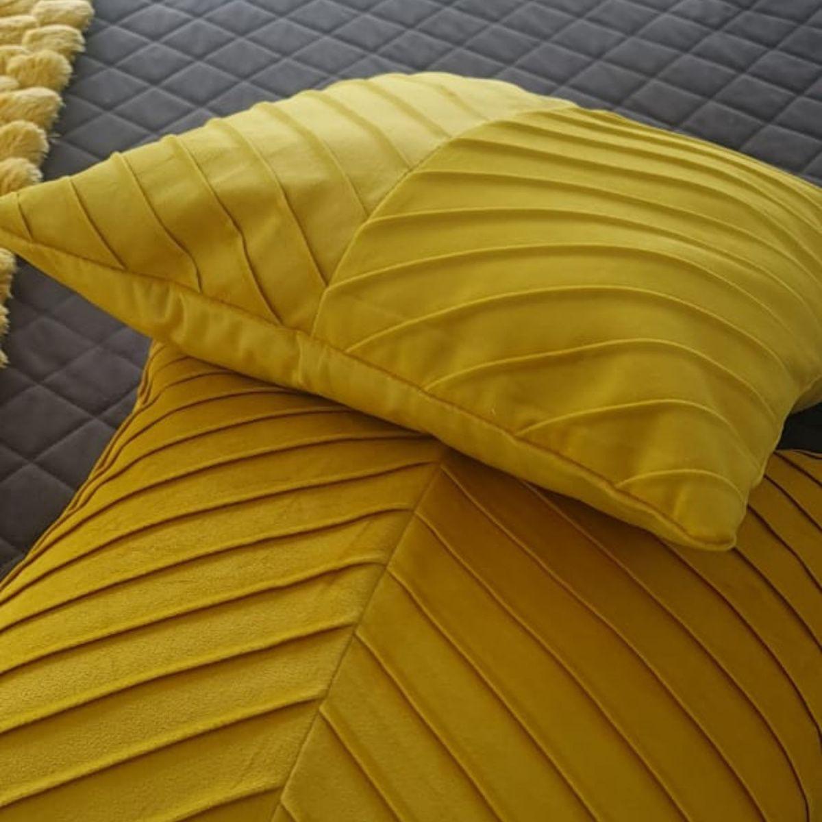 Funda Cojin Amarilla Lineas 43 X 40 -4