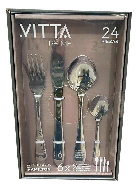 Set Cuchilleria 24 Piezas Hamilton Cubiertos Vitta Metal-0