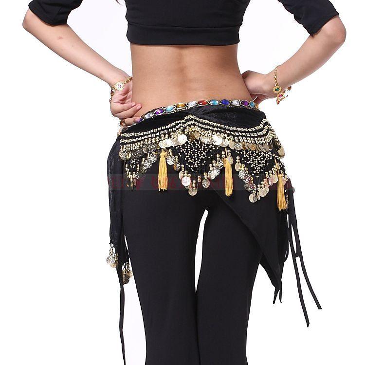 Caderin Bellydance Danza Arabe Mujer. Terciopelo Con Monedas-1