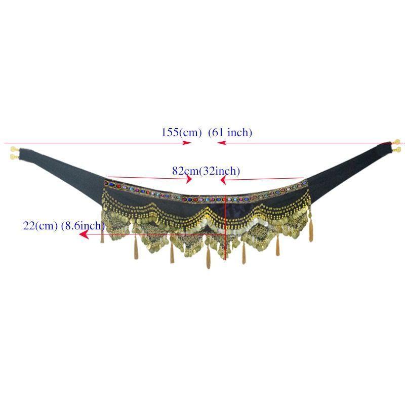 Caderin Bellydance Danza Arabe Mujer. Terciopelo Con Monedas-2