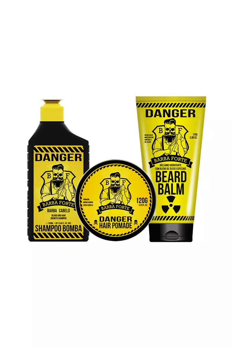 Pack Shampoo Pomada Balm Danger Barba Forte-0