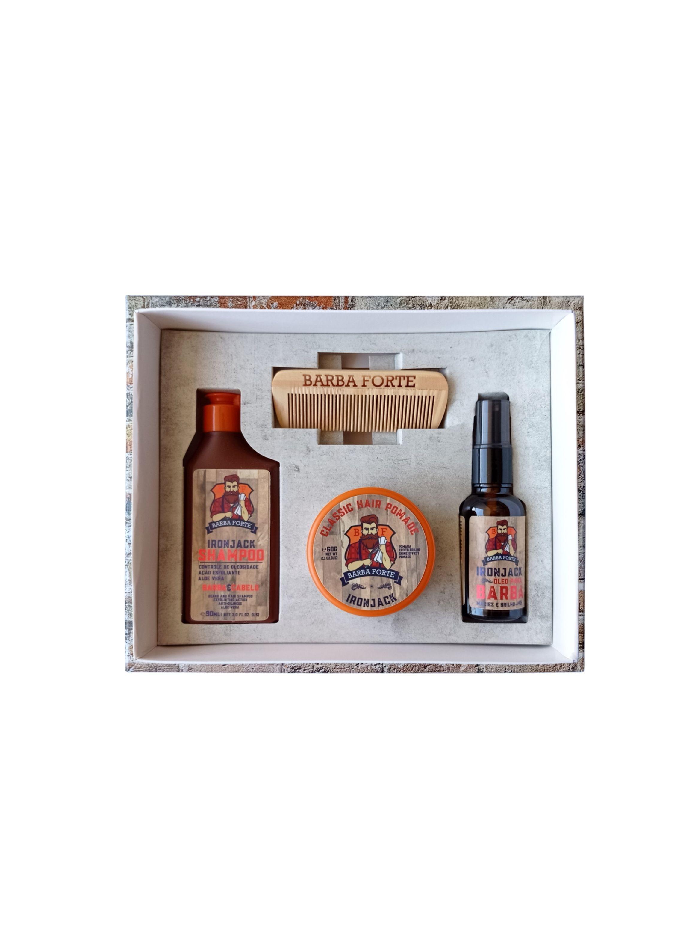Kit Barba Forte IronJack Óleo 3 Productos y Peine-1