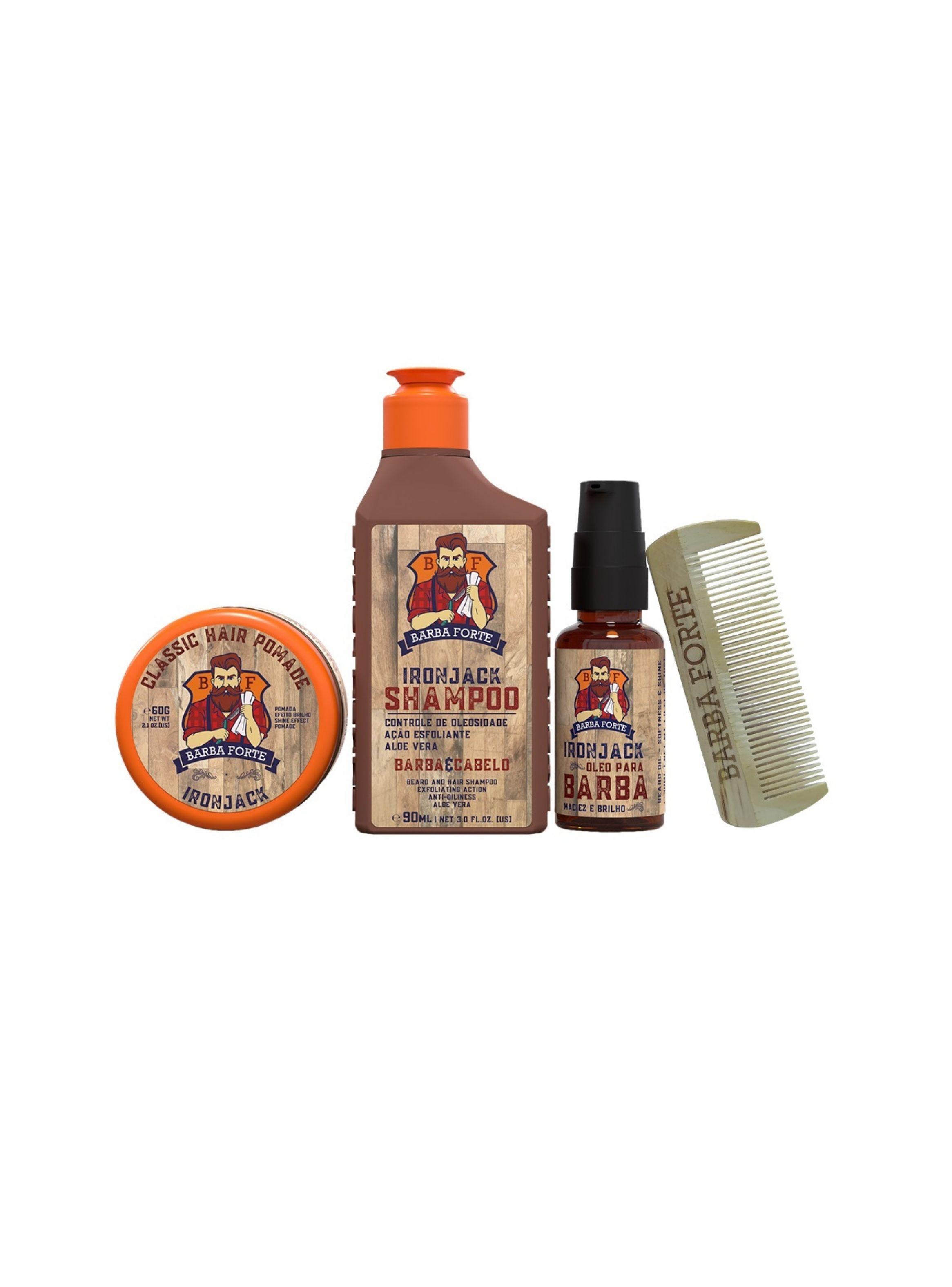 Kit Barba Forte IronJack Óleo 3 Productos y Peine-0