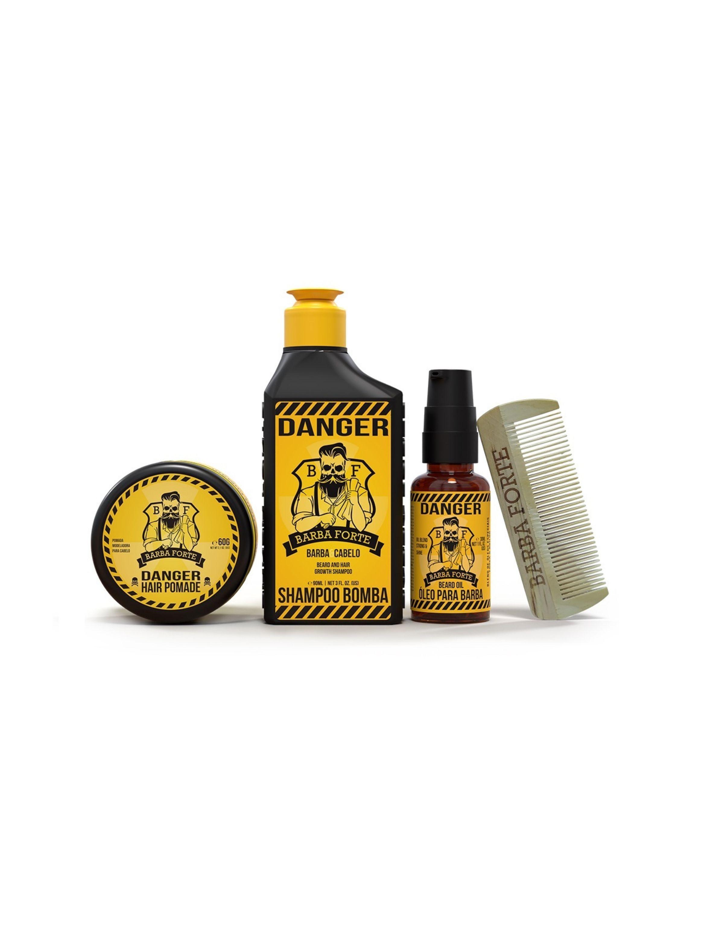 Kit Box Danger 01 Barba Forte 3 Productos y Peine-0