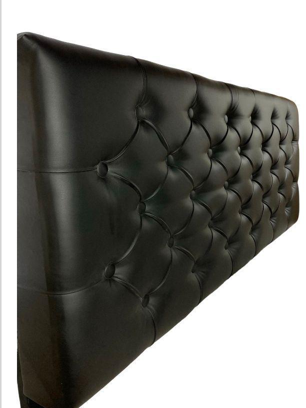 Cama 2 plazas de CUERINA con bases divididas de 20 cm de grosor respaldo Capitoné-2