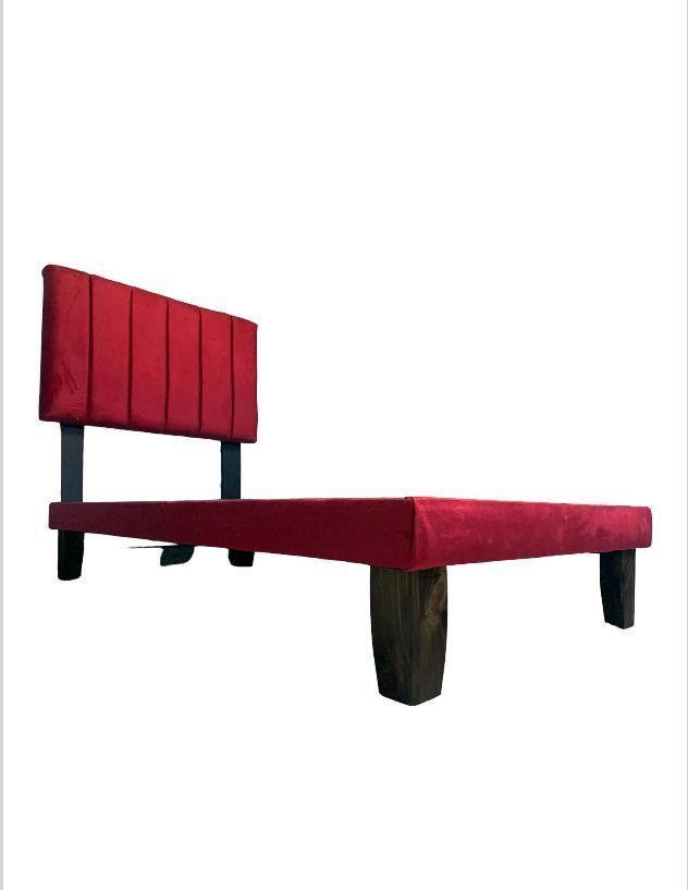 Cama 1 plaza Europea Roja Chile Decokmas, Respaldo en Líneas-2