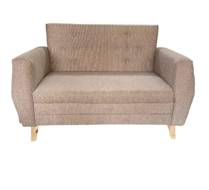 SOFÁ DECOKMAS MODELO DECO 2 CUERPOS CHENILLE TE CON LECHE 110CM X 78CM X 96CM-4