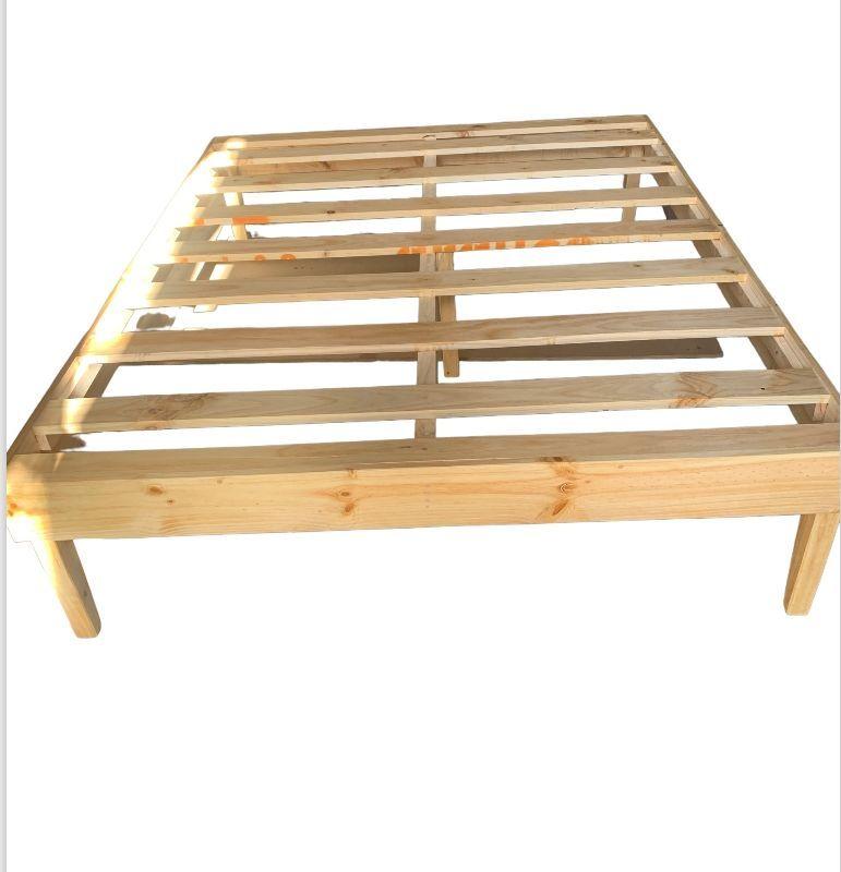 Base de Cama 2 plazas Europea de Pino Pulido y 32 cm de altura-0