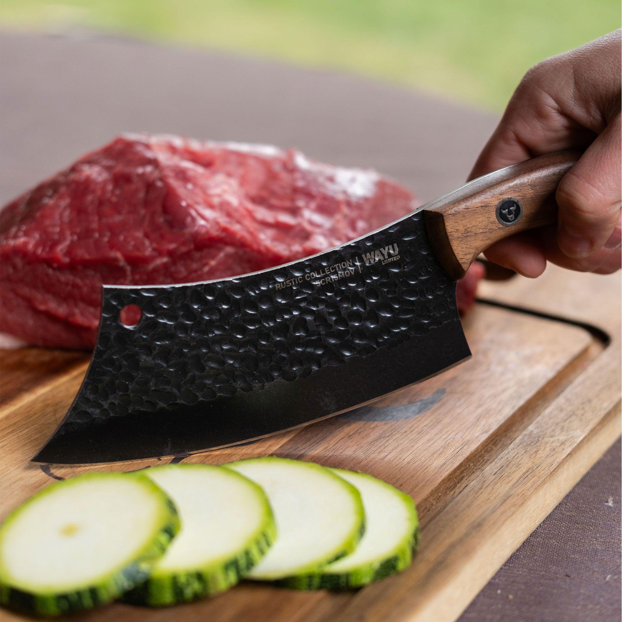 Cuchillo Chopper Con Funda Rustic Collection Wayu-4