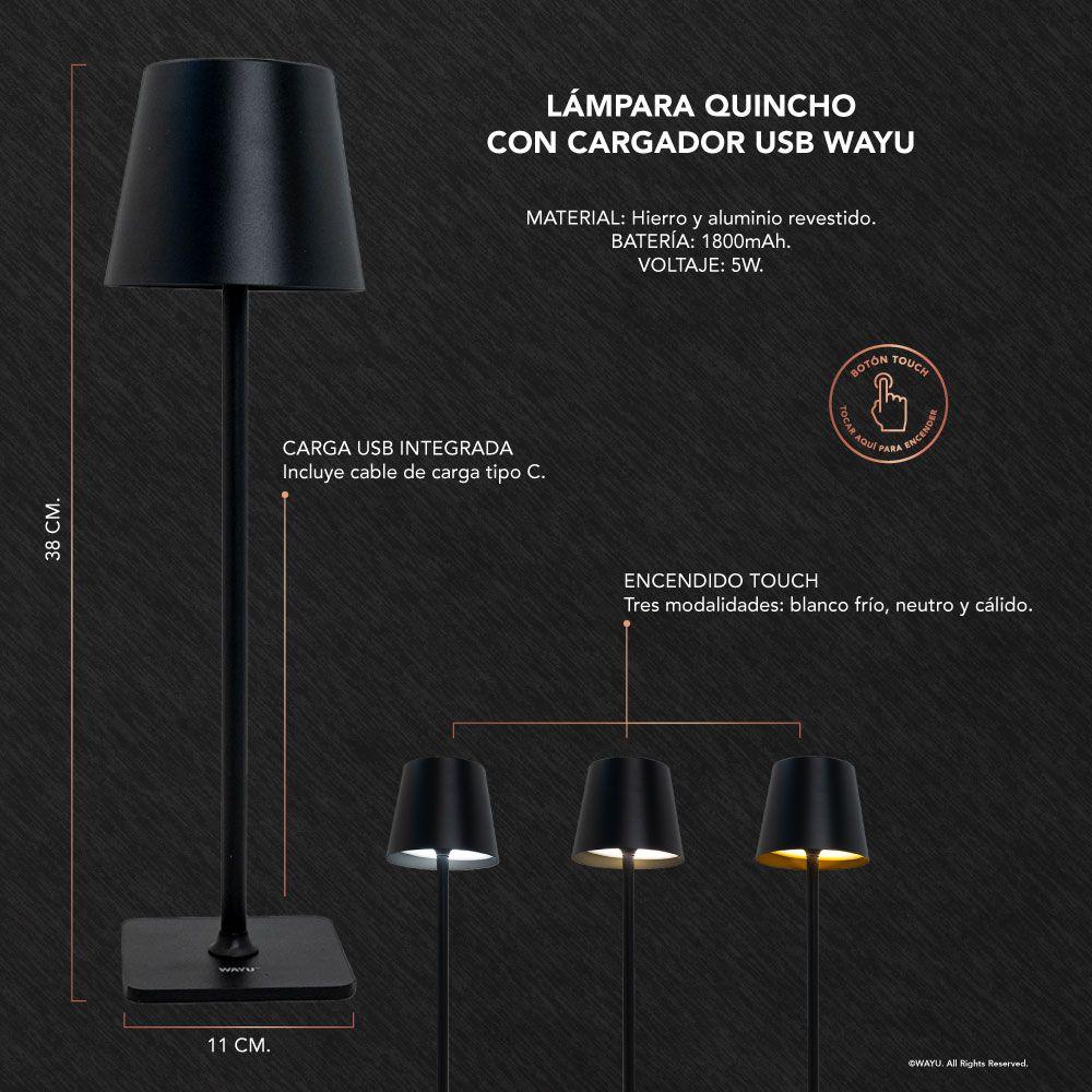 Lámpara Quincho con Cargador USB Wayu-6