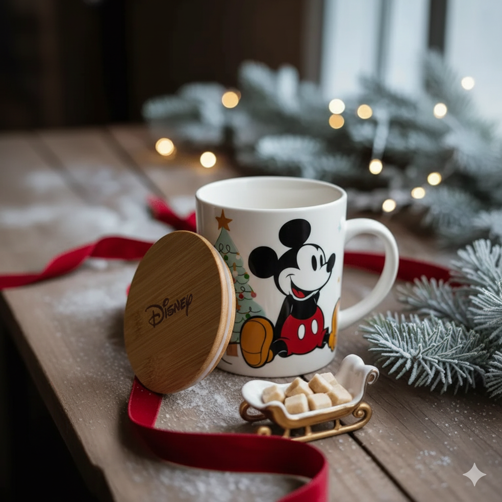 Contenedor Ceramica 900 Ml Navidad Disney Classic- Blanco-2