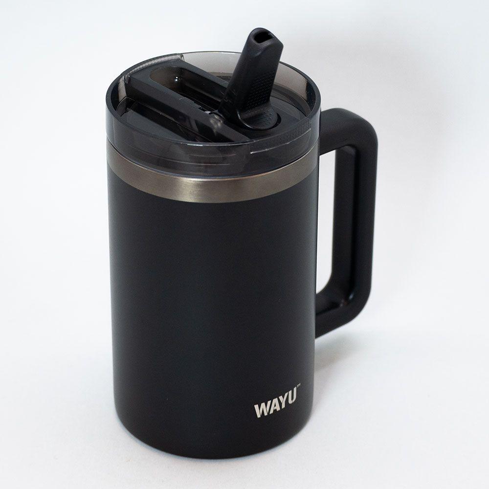 Mug 650 Ml Black Insulated Mattte Wayu-2