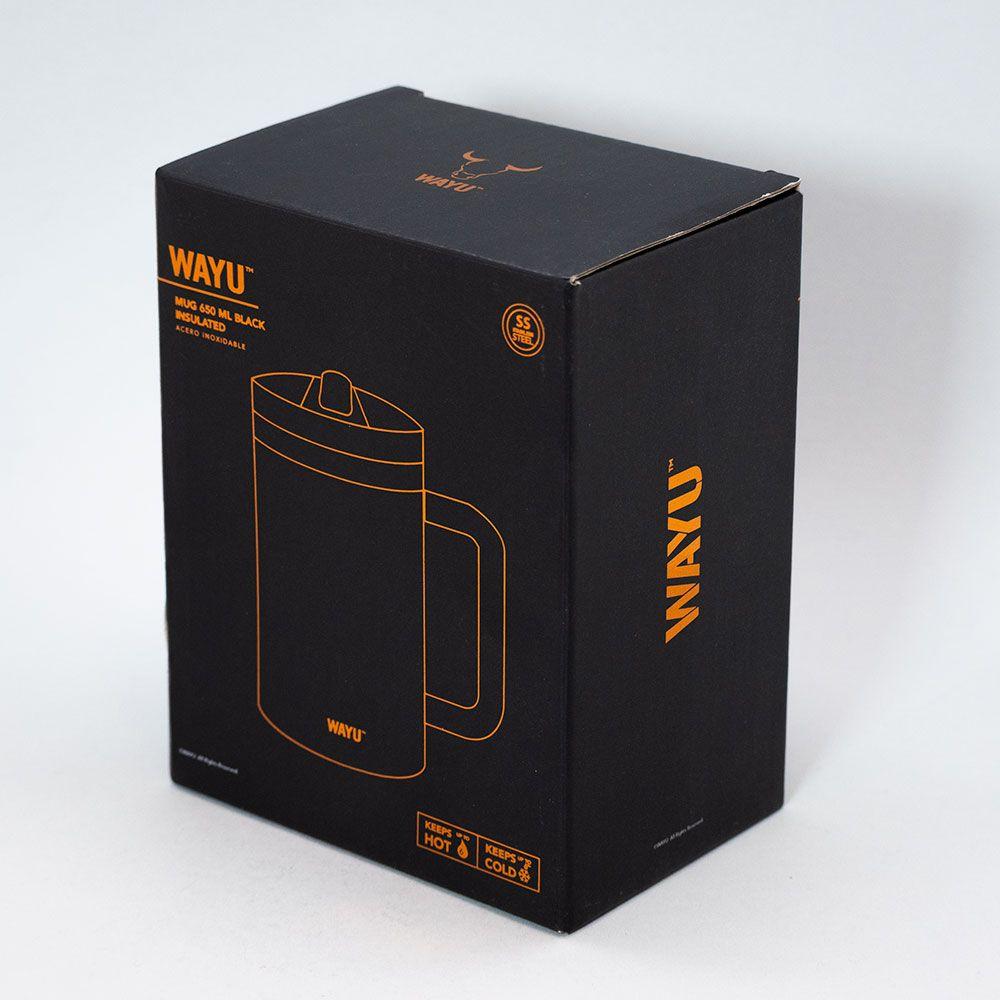 Mug 650 Ml Black Insulated Mattte Wayu-3