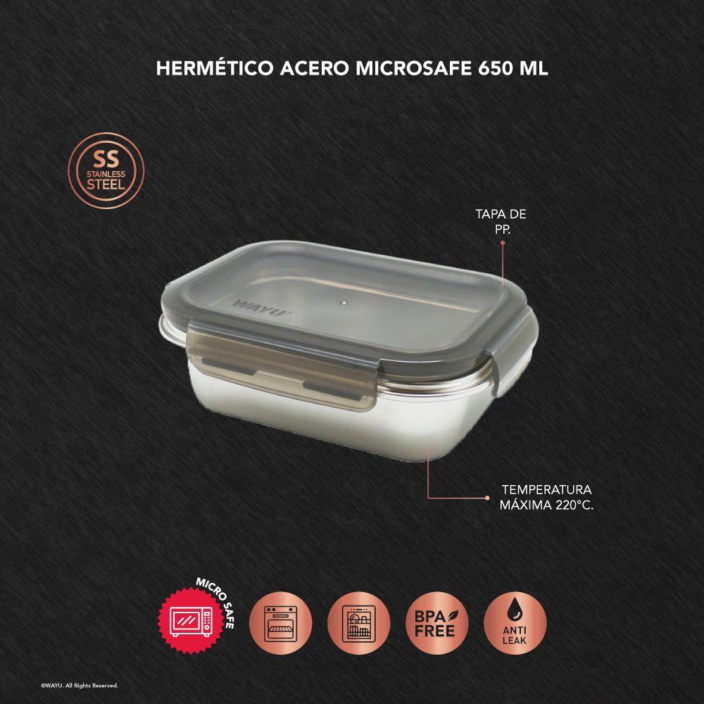 Hermetico Acero Microsafe 650 ML Wayu-2