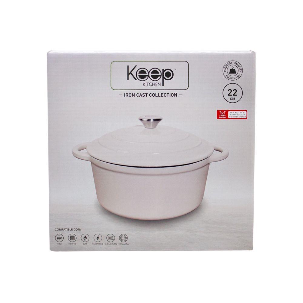 OLLA  IRON CAST 22 CM  WHITE KEEP-2