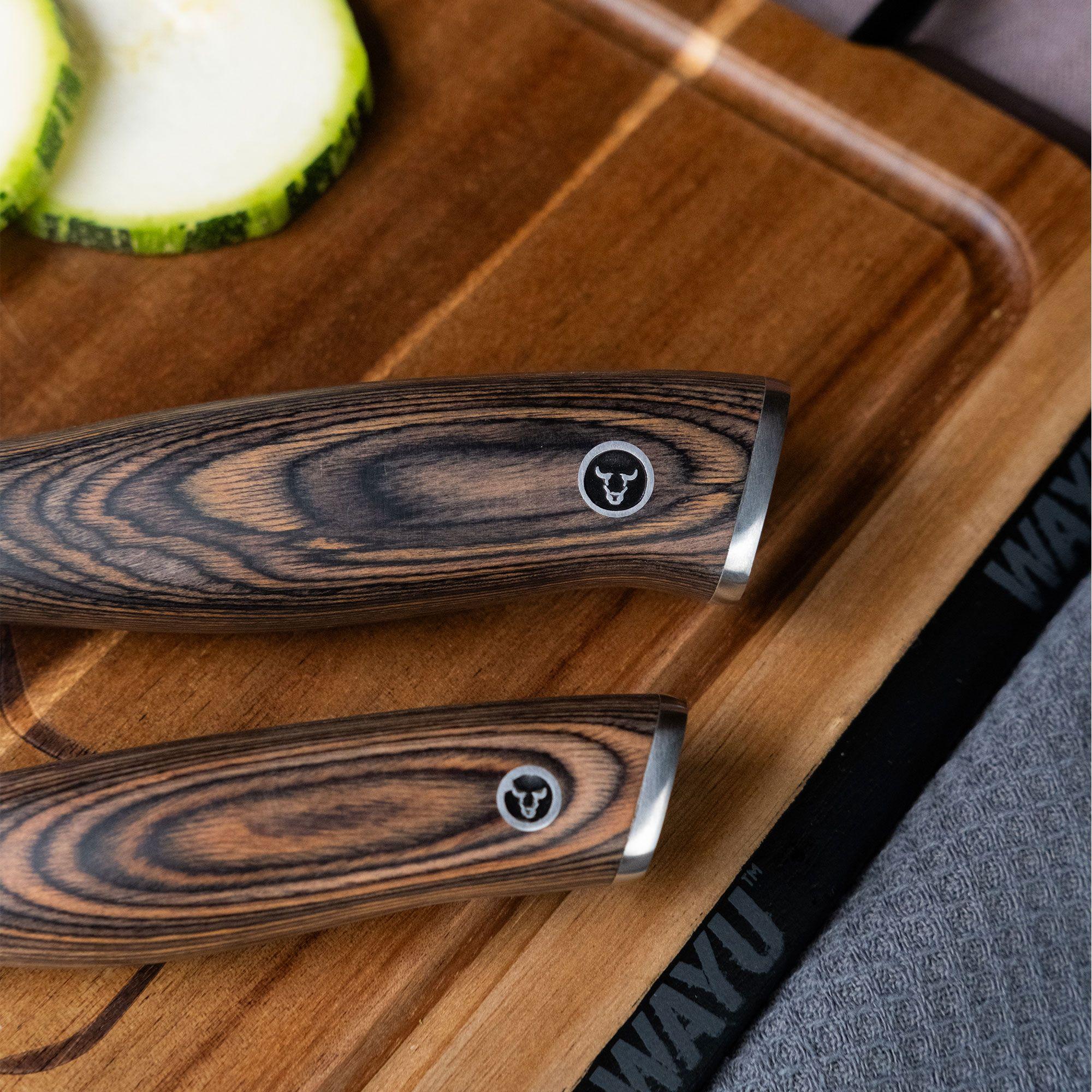 Set 2 Cuchillos Santoku Ring Red Wayu - Gris-5