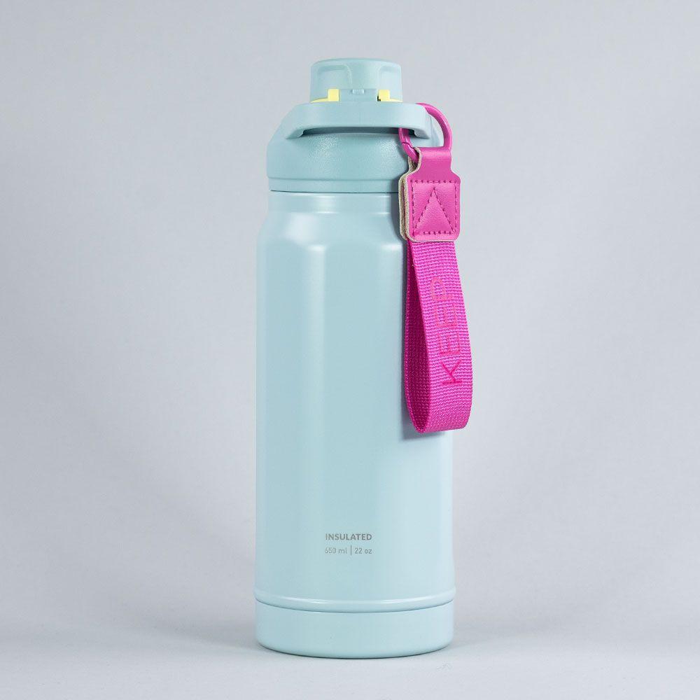 BOTELLA INSULADA STRAP 650ML FLASK KEEP CELESTE-3