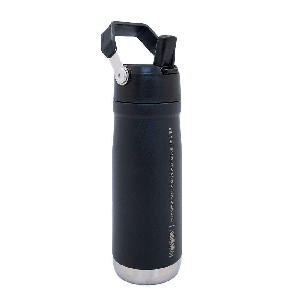 BOTELLA INSULADA CON MANGO 65O ML KEEP - NEGRO-2