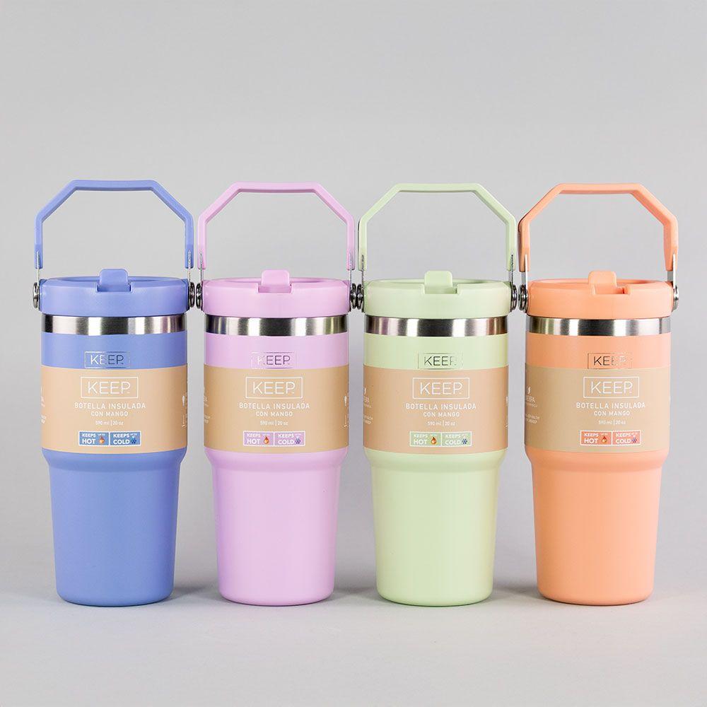 BOTELLA INSULADA CON MANGO 590ML KEEP PISTACHO-2