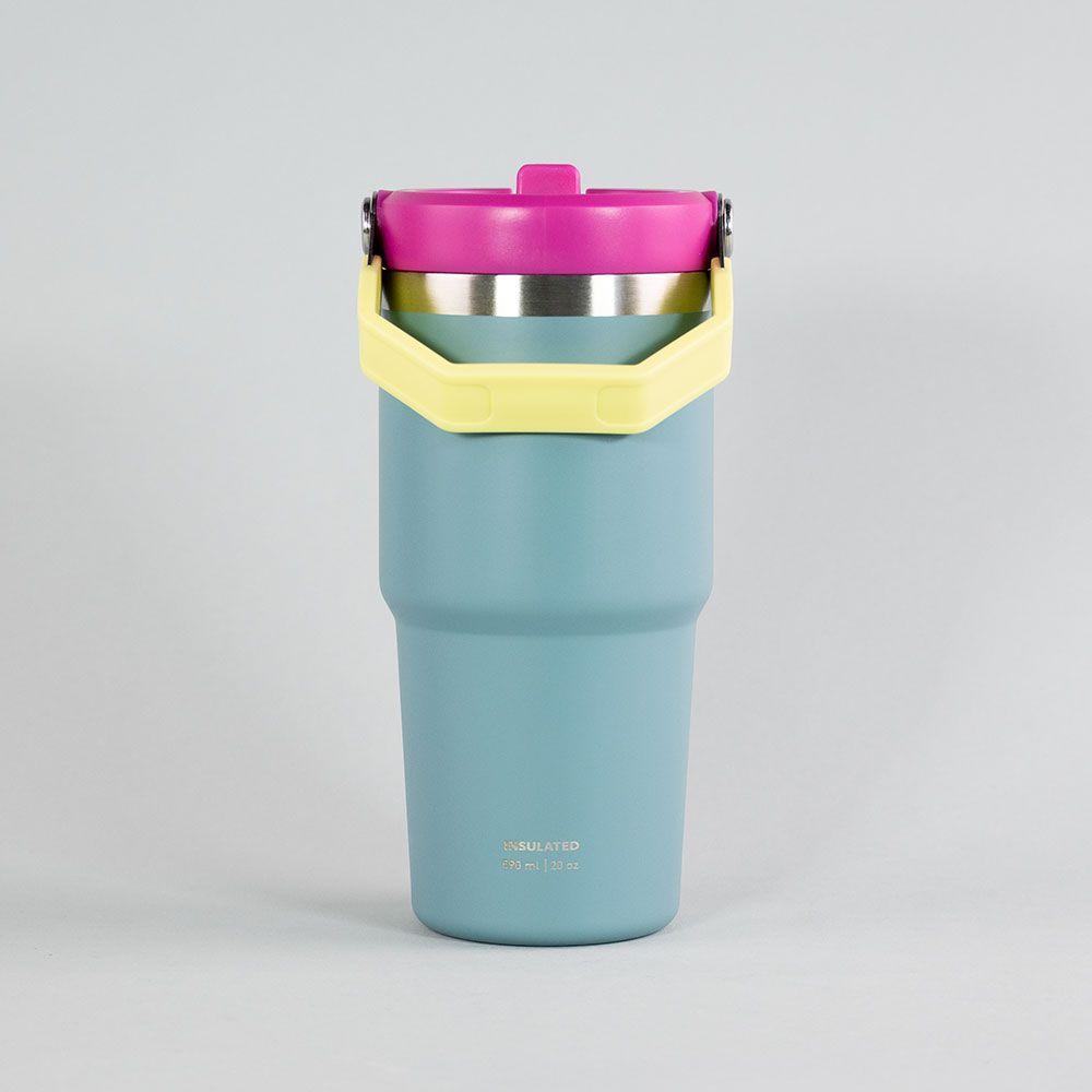 Botella Insulada Con Mango 590ML Flask Keep Celeste-3