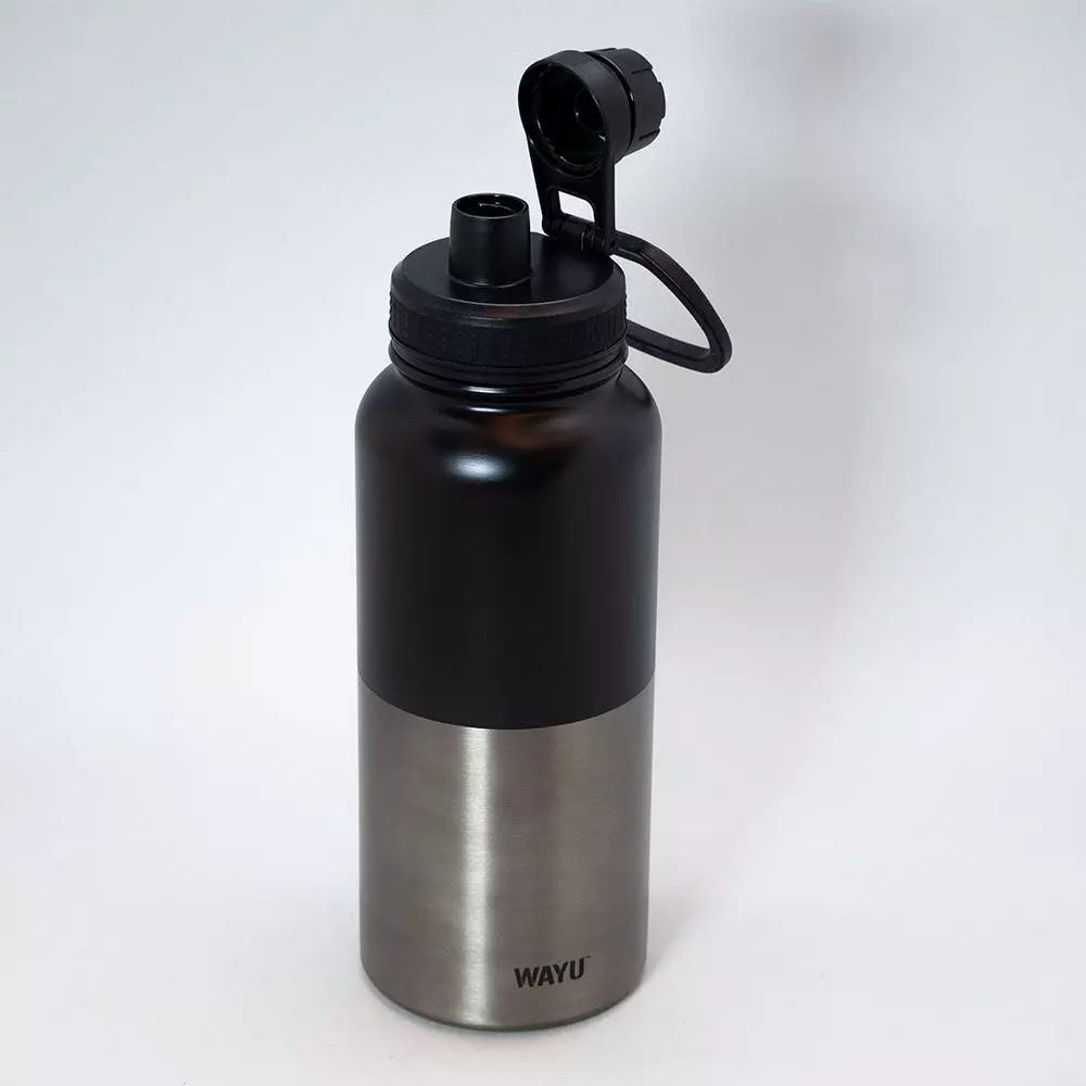 Botella 1 Litro insulated Black Wayu-3