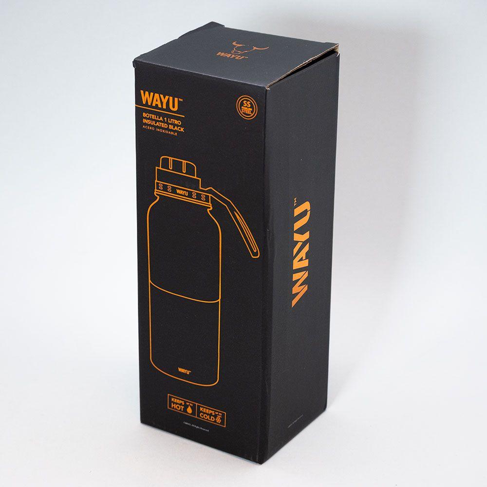 Botella 1 Litro insulated Black Wayu-5
